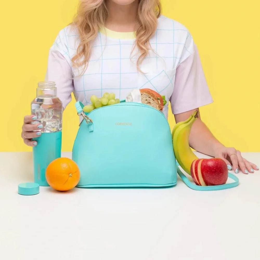 Corkcicle Adair Turquoise Crossbody Insulated Lunch Bag/Box